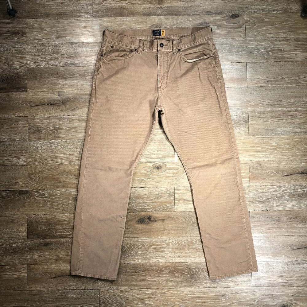J Crew 770 Corduroy Pants Mens 34x30 Light Brown Straight Casual Actual 36x29